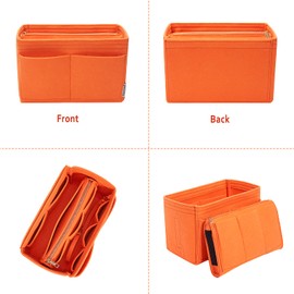 Vercord Felt Organizer Insert For Purse Handbag Tote Bag In Bag Inside Shaper Divider Neo Orange Large