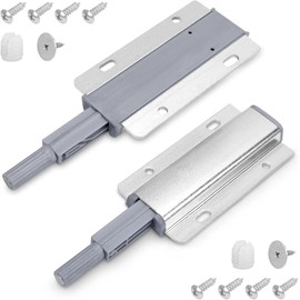 2 Pack Push to Open Magnetic Door Latches, Aluminum Alloy Housing Heavy Duty Latch Hardware, Magnetic Door Catch, Magnetic Push Latches Cabinet for Closet, Kitchen Doors, Cabinets, Drawers, Wardrobes