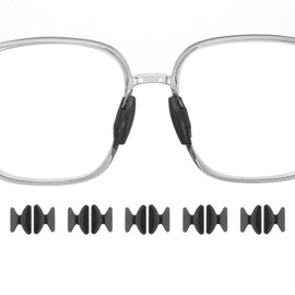 HARFINGTON 5 Pairs Eyeglass Nose Pads 2.5mm Thickness Silicone Adhesive Anti-Slip Glasses Nose Grips Butterfly Shape Glasses Nose Pads for Plastic Frames Glasses Sunglasses, Black