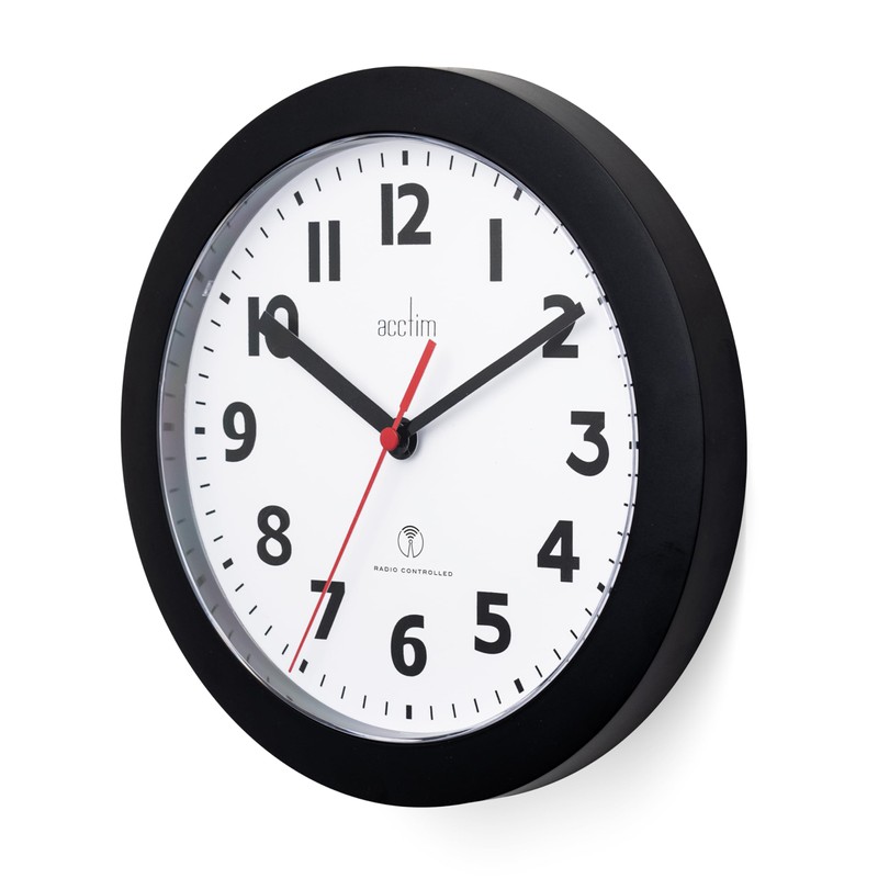 Acctim 74313 Parona, Black Radio Controlled Wall Clock