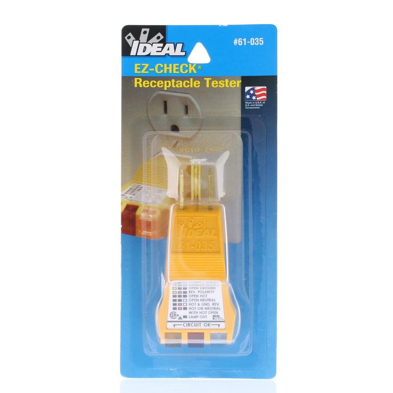 IDEAL INDUSTRIES INC. 61-035 E-Z Check Circuit Tester, 120VAC, Heavy