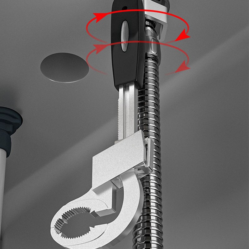 Bathroom Wrench Set Aluminum Alloy Adjustable Large Opening Arc Teethed