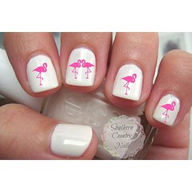 Pink Flamingo Nail Art Decals