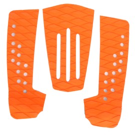 3 Pcs Surfboard Traction Pad AntiSkid MoistureProof Surf Deck Mat for Skimboard Accessories(Orange )