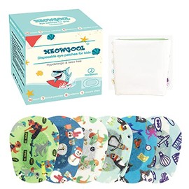 Meowgool Adhesive Eye Patches for Little Boys, Junior Size, 30+3 Bonus Patches, 0-2yrs (Dinosaurs)
