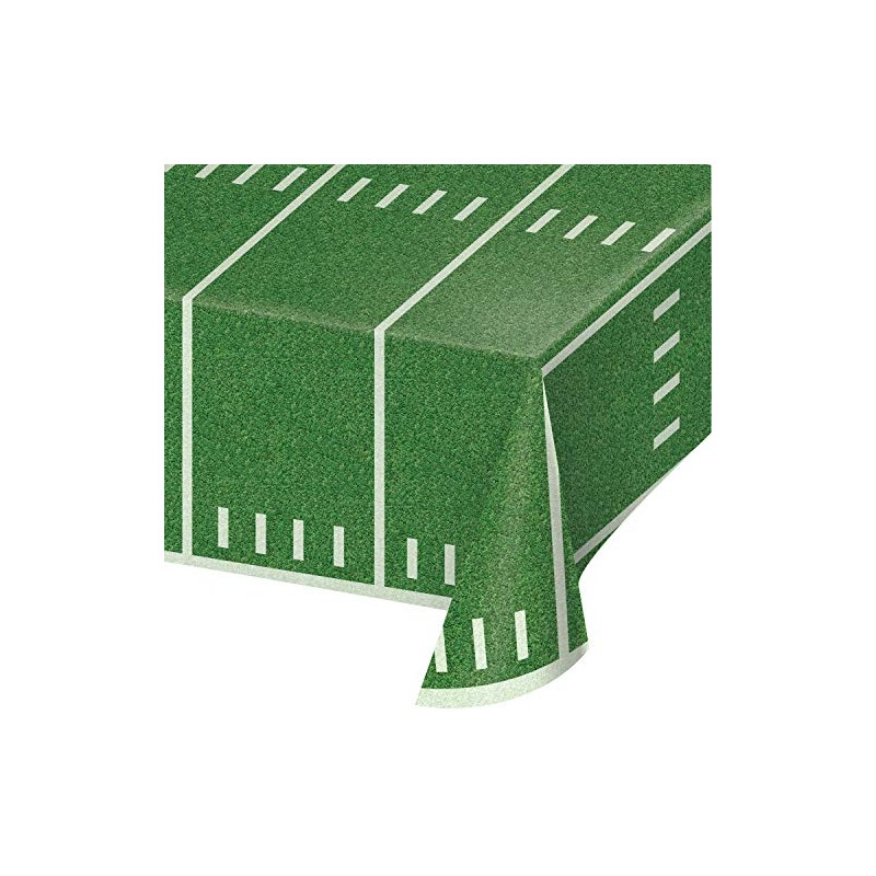 Trendware Football Field Plastic Tablecloths, 3 Count