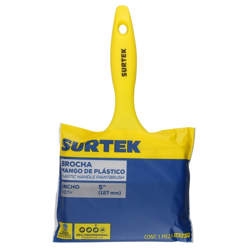 Surtek 123317 Brocha de cerdas naturales con mango plástico 5"