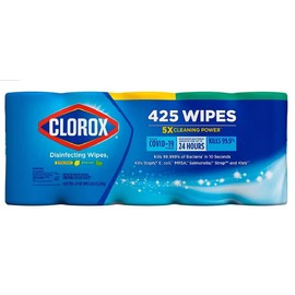 Clorox Disinfecting Wipes Variety Pack - 5X Cleaning Power, Kills 99.9% of Bacteria - 5 Pack, 425 Count Total