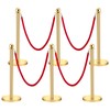 Hipicute 6 Pieces Stainless Steel Stanchion Post Queue, 5 Ft
