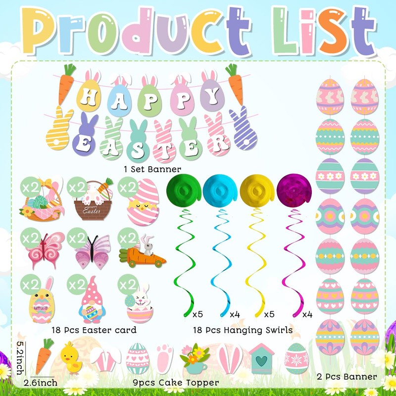 Easter Decorations for Home Happy Easter Banner