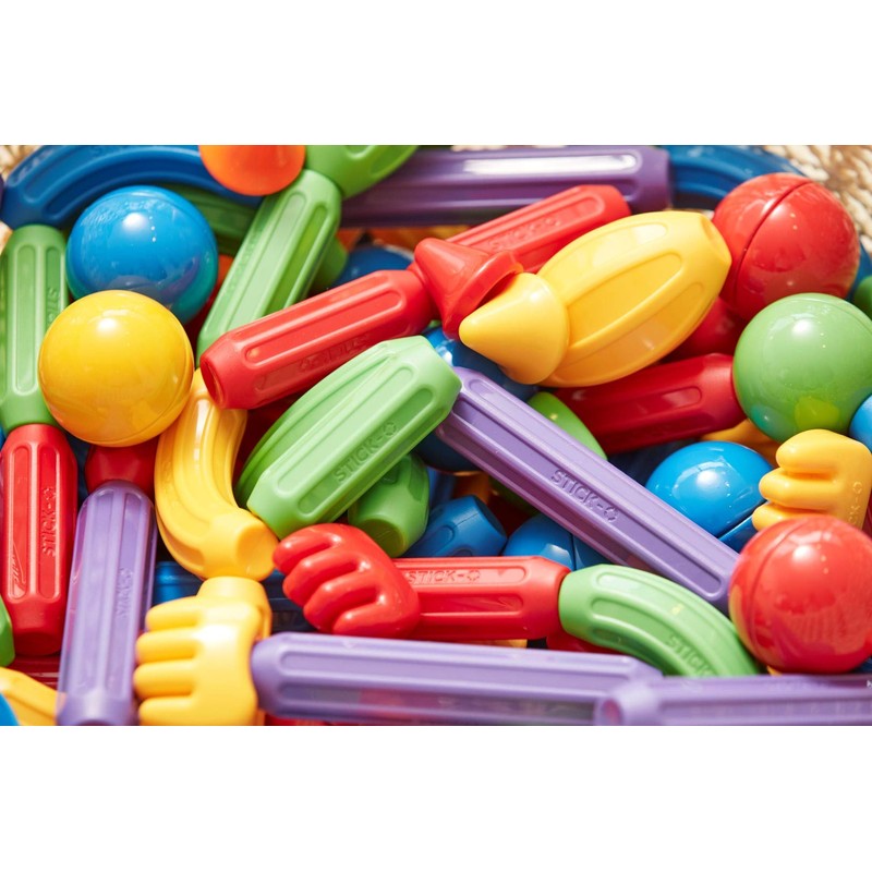 Stick-O Basic 30-Piece Magnetic Building Blocks Toy, Funky, Chunky, Grippy