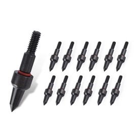 ELONG OUTDOOR Pack of 12 Archery Arrowheads Projectile Tips Stainless Steel Target Arrow Tips Hunting Tips 100 Grains Broadheads for Arrow and Bow