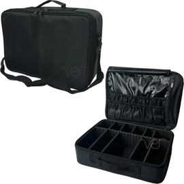 Ver Beauty VP020-92 16 in. Soft Sided Professional Makeup Artist Kit Train Case with Adjustable Shoulder Straps & Dividers - Large