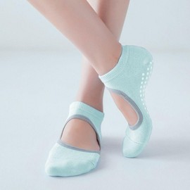 Non-Slip Toe Socks for Pilates, Yoga, Home Training & Ballet Fit Sky Blue