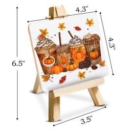 Coffee Sign Fall Coffee Signs for Coffee Station Farmhouse Autumn Coffee Wood Sign with Easel for Home Kitchen Desk Table Shelf Decor