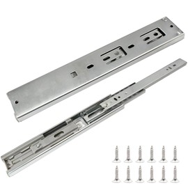 Dijedev 10 Inch Soft Self Close 3 fold Full Extension Ball Bearing Drawer Slides, 1 Pair Side Mount Drawer Rails for Dresser, Cabinet, Kitchen (Silver)