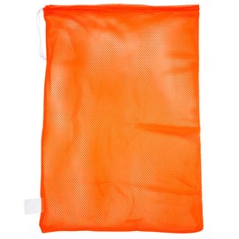 Champion Sports Mesh Sports Equipment Bag, Orange, 24x36 Inches - Multipurpose, Nylon Drawstring Bag with Lock and ID Tag for Balls, Beach, Laundry