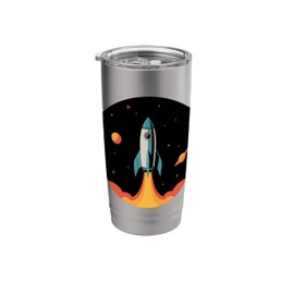 Retro Rocket Ship | Minimalist Space Age Design Stainless Steel Insulated Tumbler