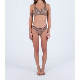 Hurley Women's Max Leopard Moderate Bottom Bikini Panties, Brown Sugar, M