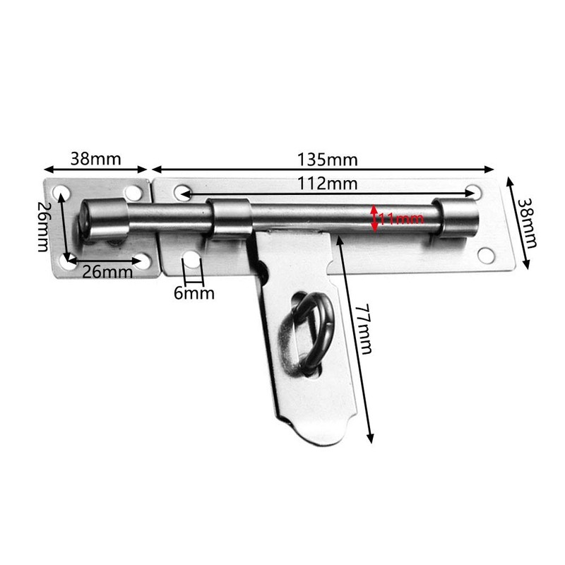 Gativs Stainless Steel Door Bolt Slide Lock Lockable Latch Door