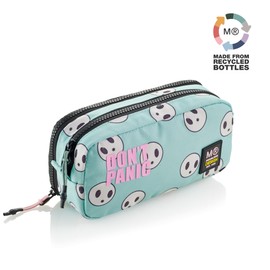 Miquelrius Pencil Case with Two Compartments, Rectangle Pencil Case, Durable Plastic Zippers, Metal Handles, Pencil Case, 210 x 90 x 70 mm, Don't Panic, Green, 200 x 100 x 70 mm, Green, DON'T PANIC