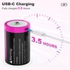 Quzmo Rechargeable Lithium D Batteries, 8800mWh 1.5V D Cell Battries