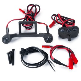 RCLIOLN 1/10 RC Car Led Light Kit Headlights Taillights Front/Rear Lamp Upgrades for TRX Rustler 4×4 VXL XL-5 Truck Car, white red, A-8815