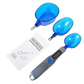Báscula Cuchara Medidora Digital Electrónica Precisa Gramos con Pantalla LCD Acero Inoxidable para Cocina Herramienta Medición 3 Cucharas Intercambiables