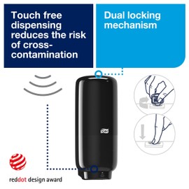 Tork Intuition Sensor Skincare Wall Mounted Dispenser Black S4, Touch-Free Dispensing, Elevation Range, 561608