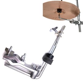 TUOREN Cymbal Boom Arm with Cymbal Stand Clamp, Cymbal Cowbell Mount L-Arm Rod Dual Mounting Holder with Drum Set Clamp Percussion Mount Bracket for Jam Blocks Cymbal Tambourine
