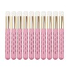 10pcs Facial Lash Shampoo Brushes Golden Tube Aluminum Acrylic Handle