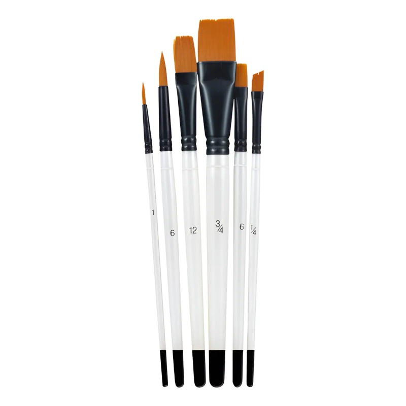Pinceles Biselados General Para Pintacaritas 6 Pzas