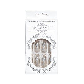 Gemmicho Press on Nails Kit with 12 Size 24 Fake Nails, Square Short Press on Nails for Women, Black French Tip Nails with Glue (Fire, 12 Size)