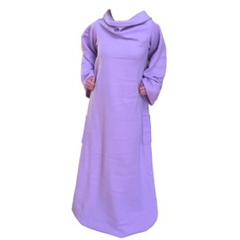 LA-Z Blanket Premium - Deluxe, Super Warm Wearable Reading Blanket with Pockets and Sleeves for Adults (Purple)