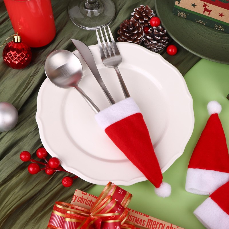 Augenstern 60 PCS Christmas Santa Hats Mini Santa Hat Cup