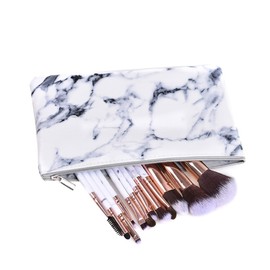 TOVINANNA 12pcs Marble Handle Makeup Brush Set Nylon Bristles Professional Powder Brushes for Women for Daily Use and Makeup Application