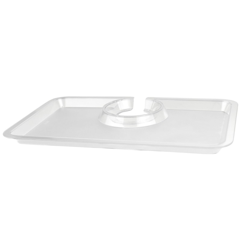 Homeford Clear Appetizer Plastic Plates Cup Holder Slot, 8-inch, 12-Count