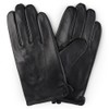 Bon Bonito Men's Rabbit Fur Lined Genuine Soft Black Leather