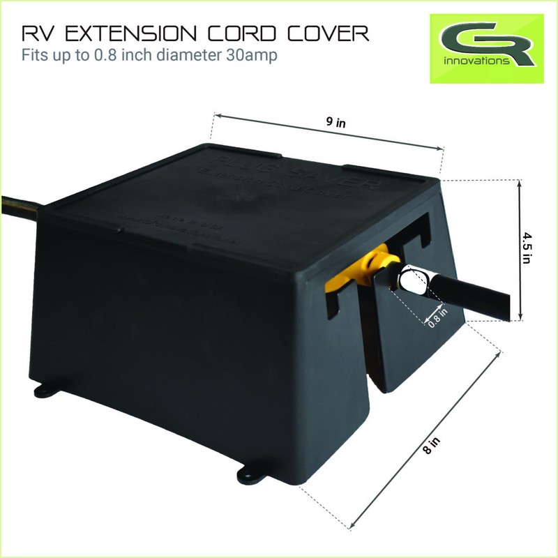 GR Innovations RV Extension Cord Cover | Plug Saver |