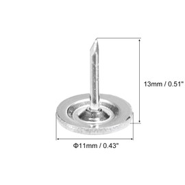 TA-VIGOR 50Pcs Heavy Duty Flat Head Push Pins, Decorative Thumb Tacks for Wall, Furniture Cork Board & Bulletin Board – 11mm x 13mm Upholstery Tacks for Home Office & DIY Use, White