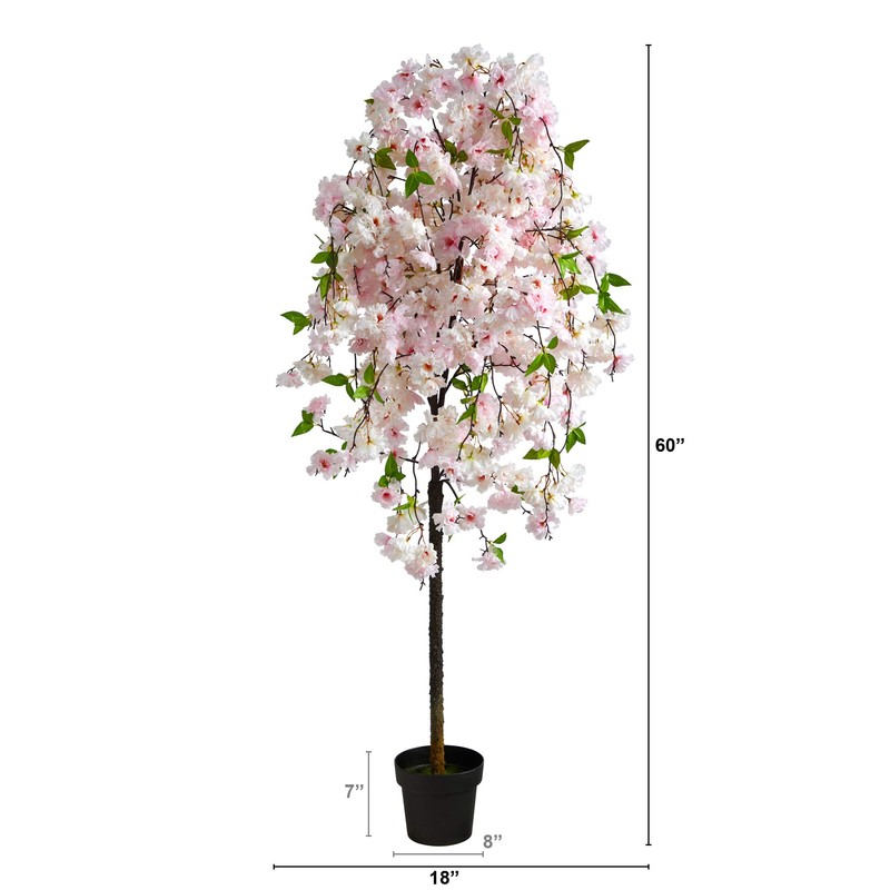 Nearly Natural 5ft. Cherry Blossom Artificial Tree, Pink