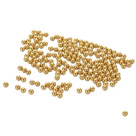 sourcing map 200 Pcs Precision Solid Brass Bearing Balls 3.5mm Industrial Brass Ball Spheres for Machinery, Automotive, and DIY (H62 Brass)