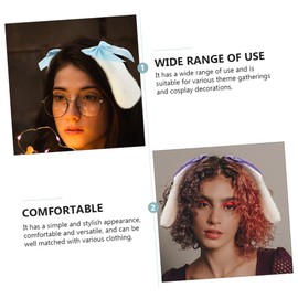 Healeved Unique Plush Hairpins 2 Sets Rabbit Ears Hairpin Lop Ears Hairpins Decorative Hair Clip for Girls