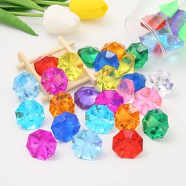 DAHI Decorative Diamonds 35 Pieces 32 mm Acrylic Crystal Table Decoration Confetti Wedding Decoration (32 mm Colourful)