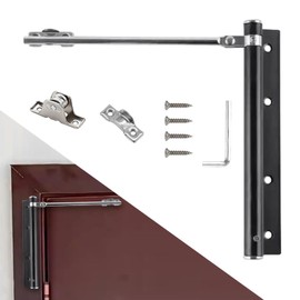 KUBDPQOR Automatic Door Closer for Room Door, Screen Door and Garden Gate - No Drilling Required! Perfect for Wood and Aluminium Doors