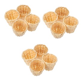 STOBAZA 3sets Tiny Basket Organizer Woven Storage Basket Small Baskets Set Desktop Sundries Organizer Decorative Baskets 4pcs*3