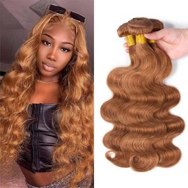 MAMART 28 30 32 inch Color 30 Brown Bundles Body Wave Bundles Human Hair Brown Body Wave Hair Bundles Brown Wet and Wavy Brazilian Hair Weave Bundles Unprocessed Hair Extension