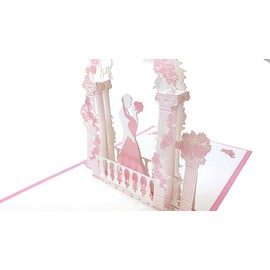 scicent Wedding Greeting Cards 3D Pop-up Card Folding Card with Envelope Pop Up Anniversary Wedding Greeting Card for Valentine's Day - 22221