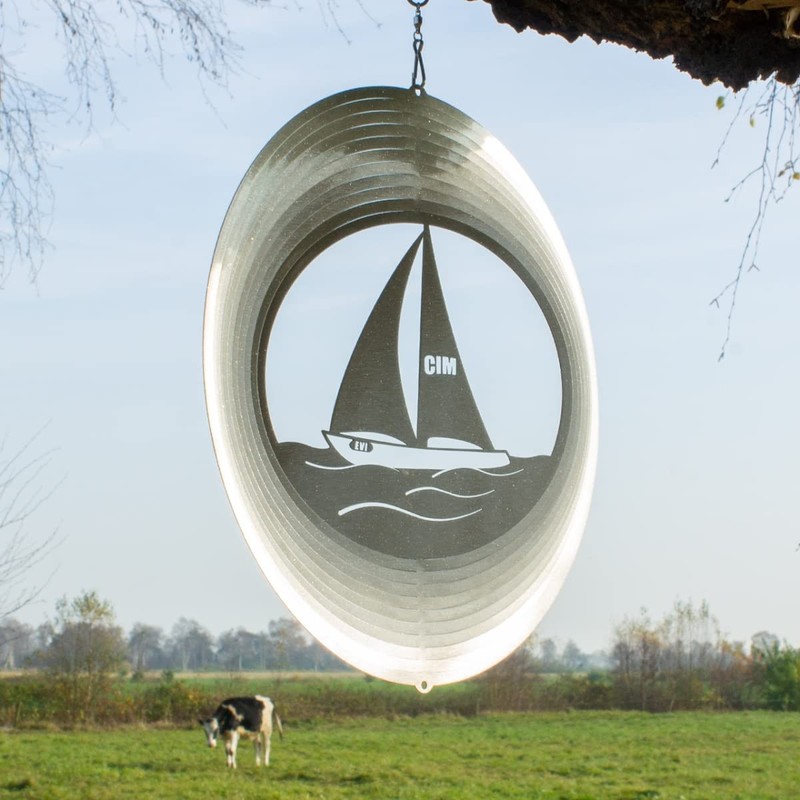 CIM Edelstahl Windspiel - SEGELBOOT 290 - lichtreflektierend - Abmessung: