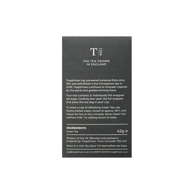 Tregothnan Green Tea 21 Sachet Box